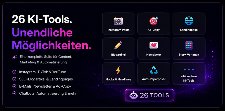 26 KI-Tools in einer Suite im Überblick
